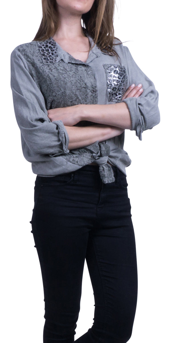 Patricia Blouse - Gigi Moda - Made in Italy # Blouse, Gigi Moda, italian shirt, Leopard Print, Made in Italy, OS, Top