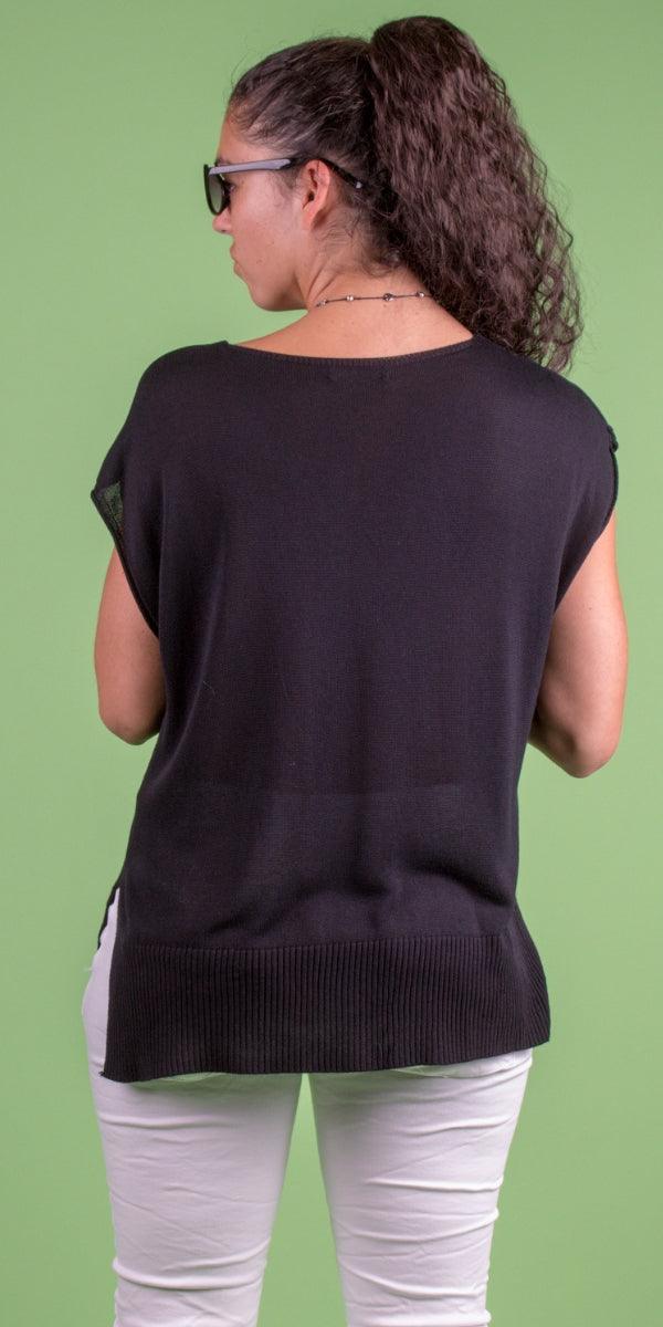 Oro Knit Top - Gigi Moda - Made in Italy # Cap Sleeve, Gigi Moda, Gold, knit blouse, Knit top, Made in Italy, Scoop Neck, top