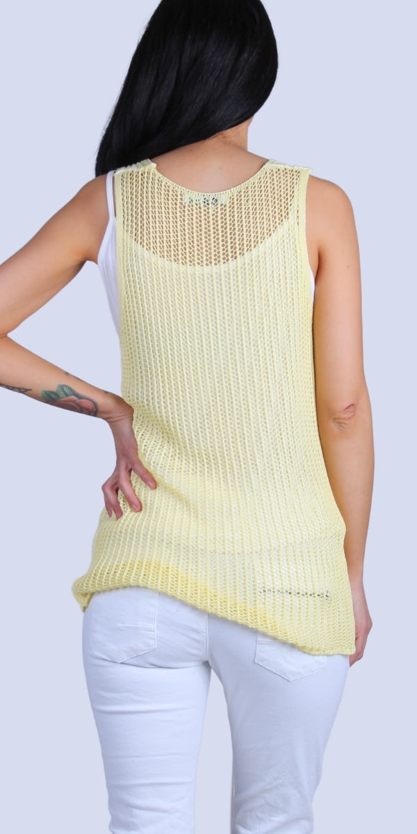 Marina Knit Tank - Gigi Moda - Made in Italy # Comfortable fit, Cover Up, Gigi Moda, Knit, knit blouse, knit tank, made in italy, mesh, mesh tank, Sleeveless, tank, Tank Top, Womens Clothing, Womens Tops