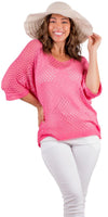 Star Knit Mesh Sweater