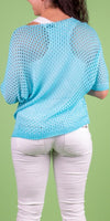 Star Knit Mesh Sweater
