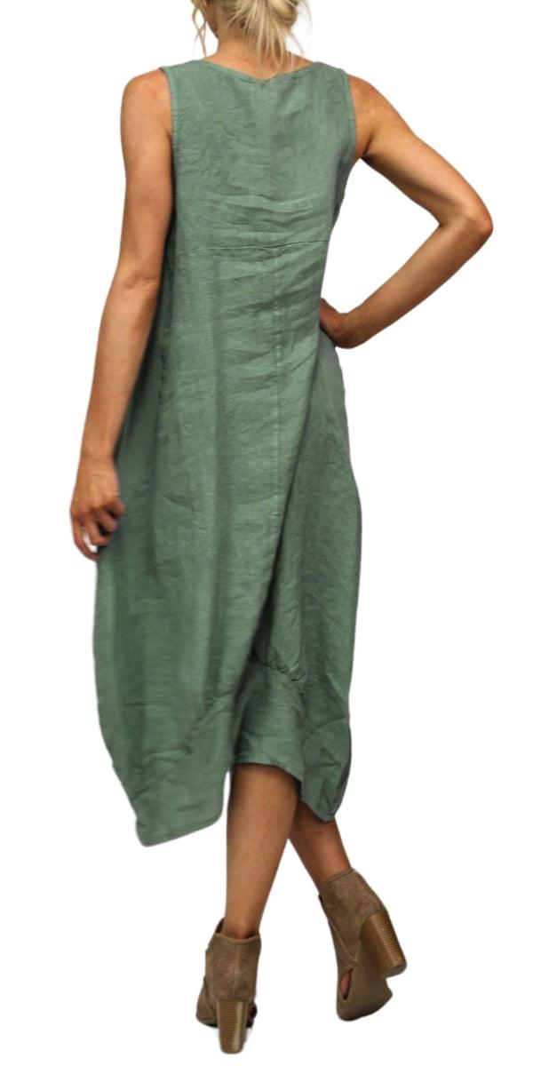 Luna Dress - Gigi Moda - Made in Italy # 100% Linen, Dress, Gigi Moda, Linen, Made in Italy, OS, Pockets, Sleeveless