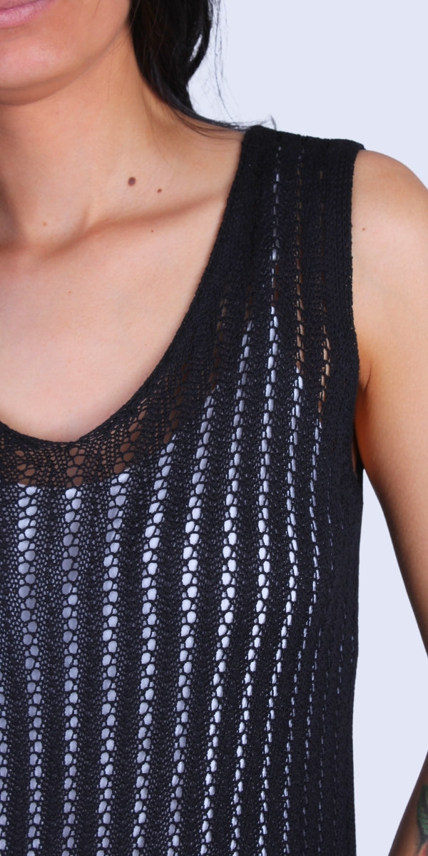 Positano Mesh Tank - Gigi Moda - Made in Italy # Comfortable fit, Cover Up, Gigi Moda, Knit, knit blouse, knit tank, made in italy, mesh, mesh tank, Sleeveless, tank, Tank Top, Womens Clothing, Womens Tops