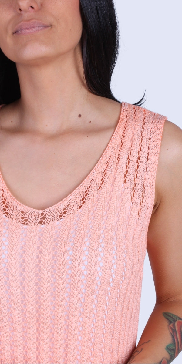 Positano Mesh Tank - Gigi Moda - Made in Italy # Comfortable fit, Cover Up, Gigi Moda, Knit, knit blouse, knit tank, made in italy, mesh, mesh tank, Sleeveless, tank, Tank Top, Womens Clothing, Womens Tops