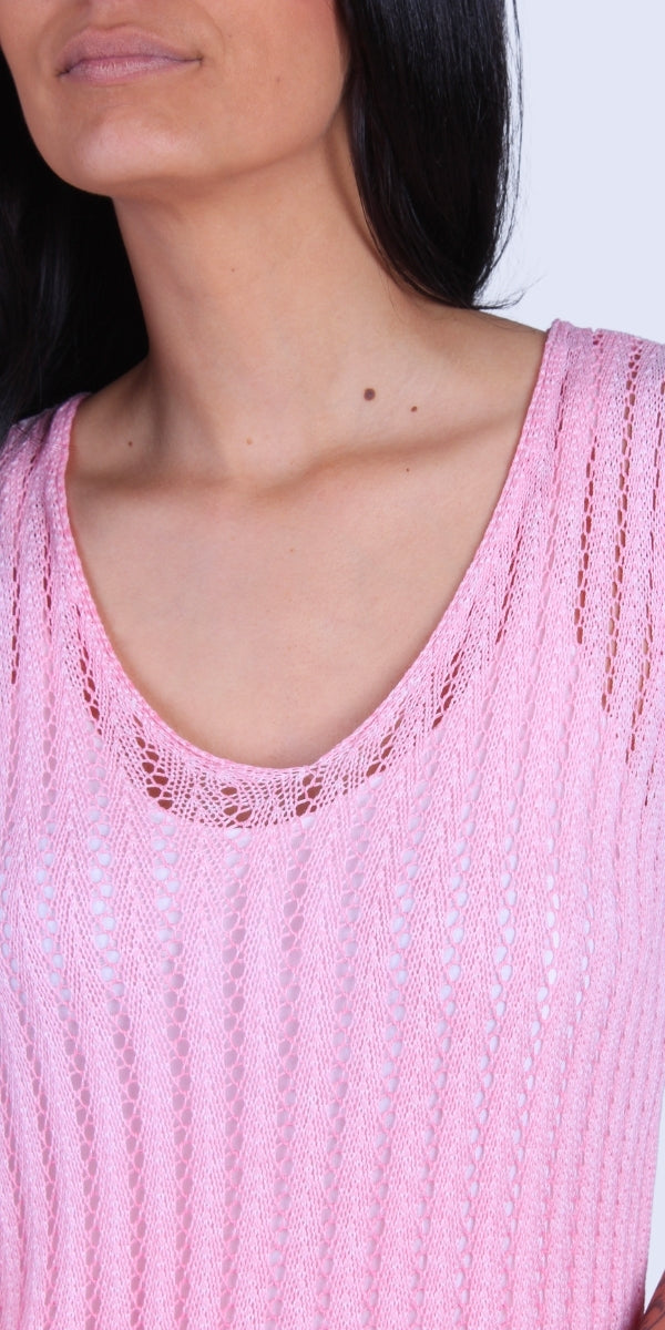 Positano Mesh Tank - Gigi Moda - Made in Italy # Comfortable fit, Cover Up, Gigi Moda, Knit, knit blouse, knit tank, made in italy, mesh, mesh tank, Sleeveless, tank, Tank Top, Womens Clothing, Womens Tops