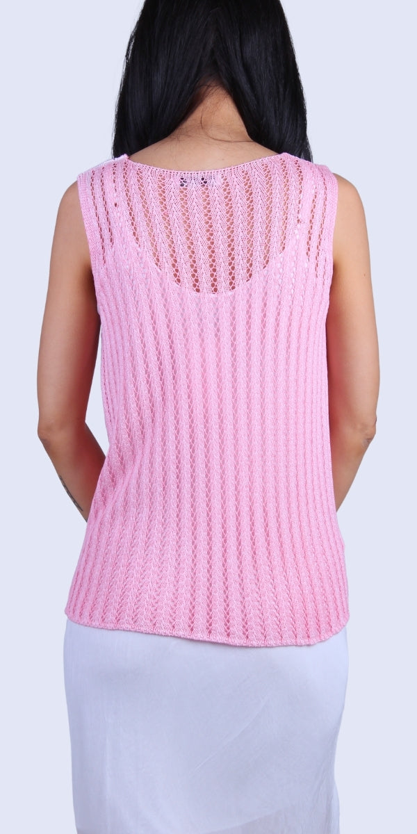 Positano Mesh Tank - Gigi Moda - Made in Italy # Comfortable fit, Cover Up, Gigi Moda, Knit, knit blouse, knit tank, made in italy, mesh, mesh tank, Sleeveless, tank, Tank Top, Womens Clothing, Womens Tops