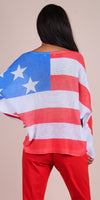 Daria Batwing Sweater with Americana Print