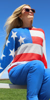 Daria Batwing Sweater with Americana Print