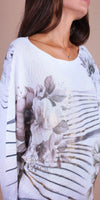 Daria Batwing Sweater with Magnolia Print