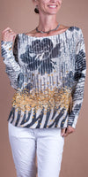 Daria Batwing Sweater with Heart Strings Print