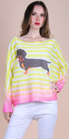 Daria Batwing Sweater with Bassotto Print
