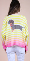 Daria Batwing Sweater with Bassotto Print