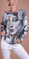 Daria Batwing Sweater with Urban Glam Print