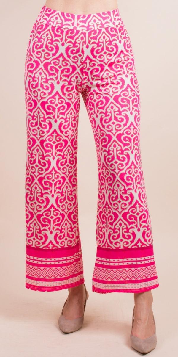 Elia Baroque Pant - Gigi Moda - Made in Italy # baroque, elastic waist, elastic waistband, Gigi Moda, Made in Italy, Pants, STRETCHY PANT, WIDE LEG