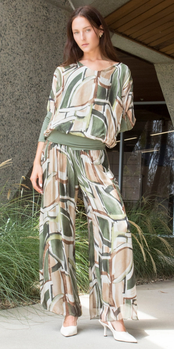 Jasmin Brushstroke Slit Pant