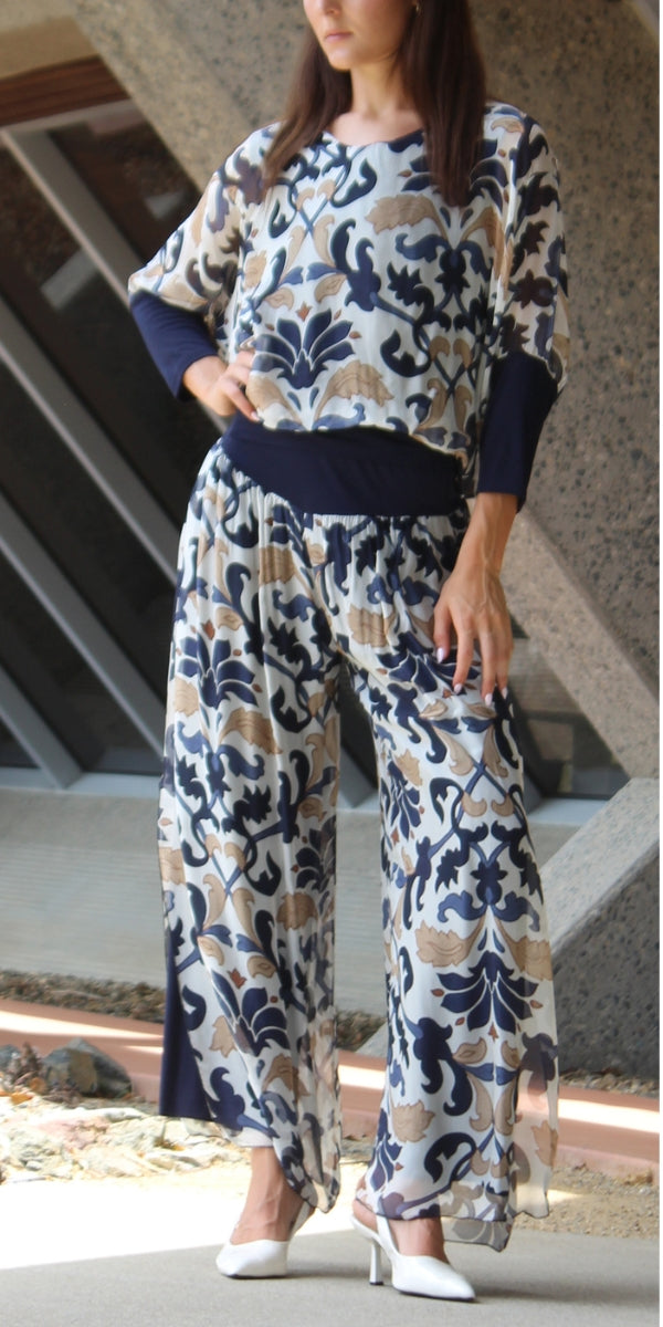 Jasmin Damask Slit Pant