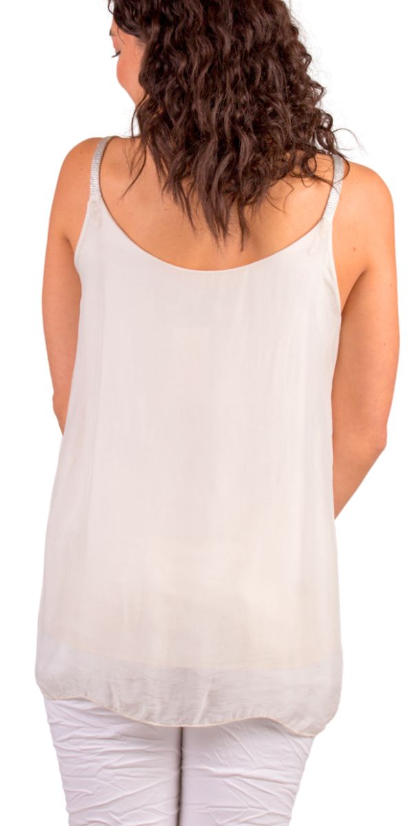Emiliana Top - Gigi Moda - Made in Italy # Blouse, italian blouse, italian tank top, italian top, Made in Italy, OS, resort wear, Silk, silk blouse, silk tank, Sleeveless, sleeveless top, Tank Top, Top