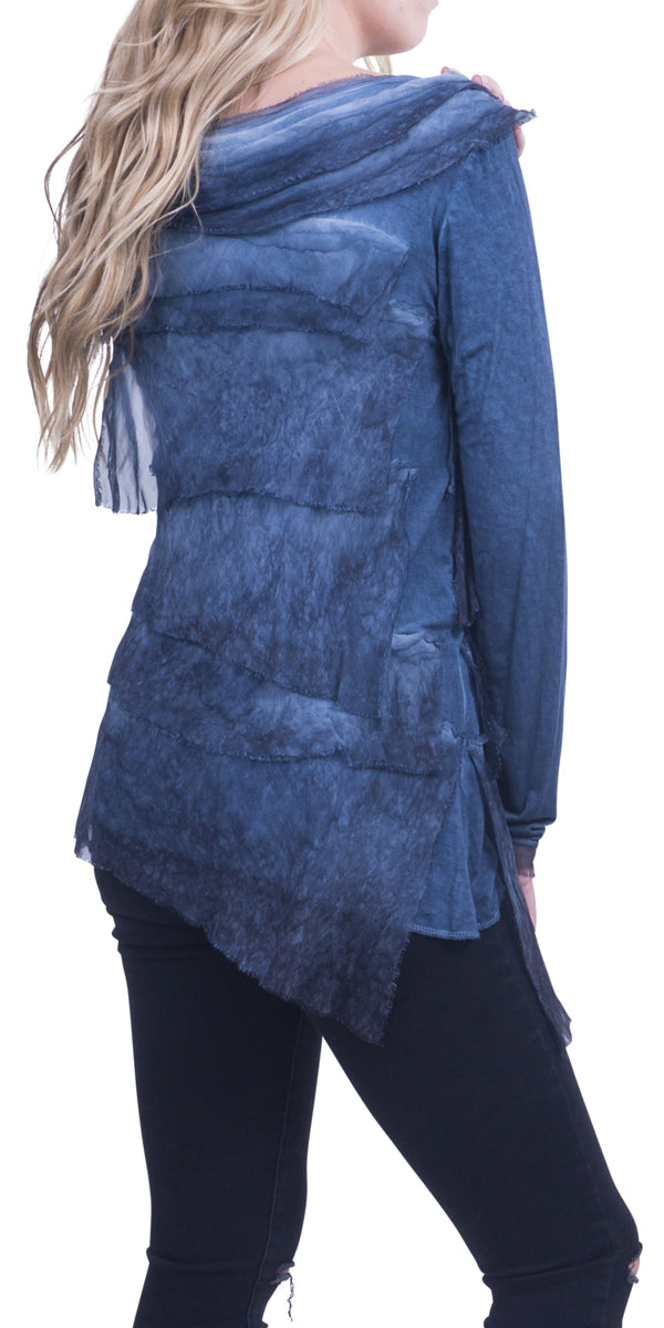 Siena Sleeve Top - Gigi Moda - Made in Italy # Gigi Moda, hand wash, layered, Made in Italy, OS, resort, resort wear, Ruffle, Silk, Sleeves, Top, washable, washed