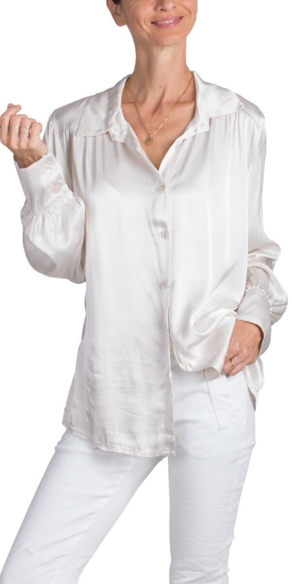 Gia Satin Top - Gigi Moda - Made in Italy # button down, collared, Gigi Moda, italian apparel, italian brand, Italian Clothing, italian shirt, Made in Italy, online shopping, OS, Satin, satin top, shop gigi moda, Top