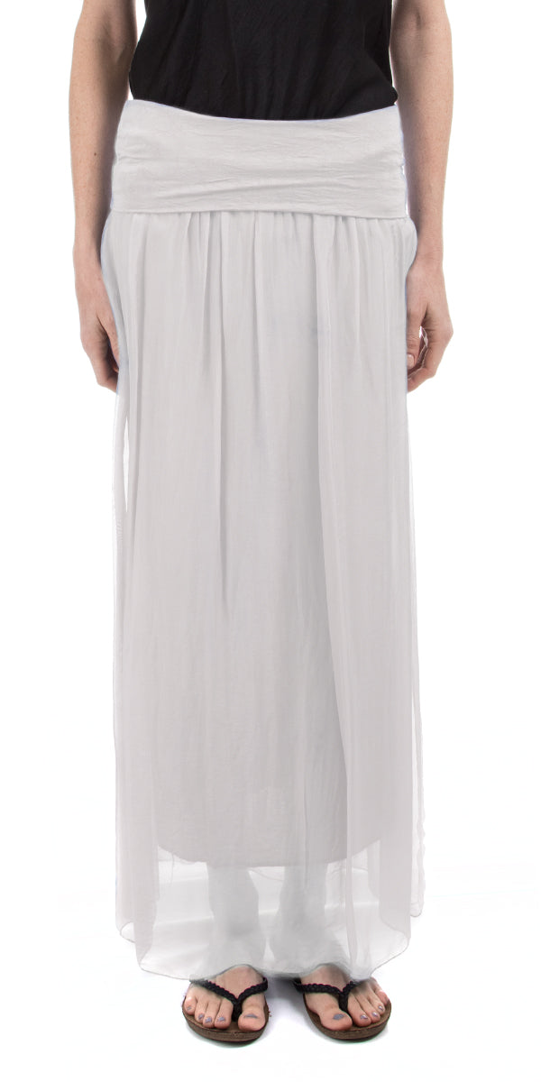 Sondra Maxi Skirt - Gigi Moda - Made in Italy # 100% Silk, color, fashion, flowing, flowy, Gigi Moda, long skirt, Made in Italy, OS, Silk, Skirt, spring, style, summer, two layer