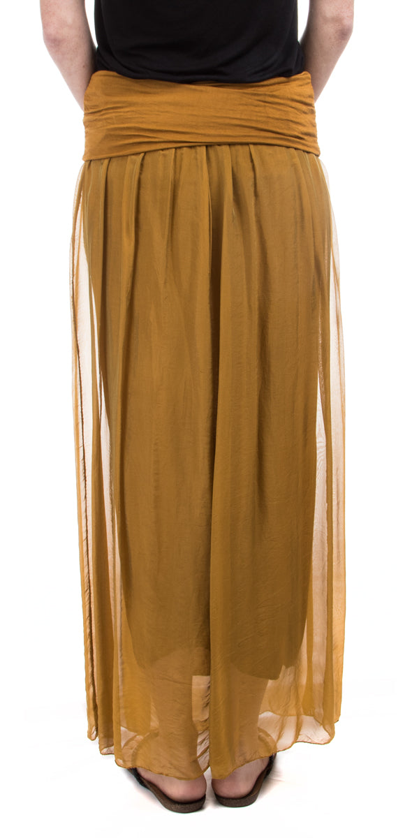 Sondra Maxi Skirt - Gigi Moda - Made in Italy # 100% Silk, color, fashion, flowing, flowy, Gigi Moda, long skirt, Made in Italy, OS, Silk, Skirt, spring, style, summer, two layer