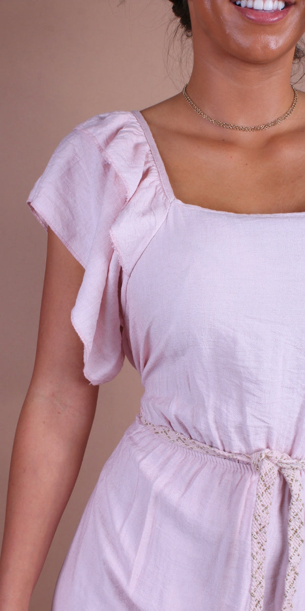 Latera Dress - Gigi Moda - Made in Italy # A-Line Dress, Dress, Flutter sleeve, gigi moda, long dress, Made in Italy, midi dress, resort wear, ruffled hem, sundress, Tier Ruffle