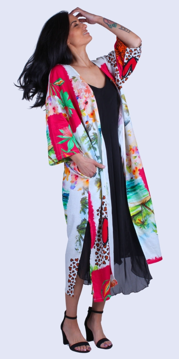 Ribelle Duster - Gigi Moda - Made in Italy # Cardigan, duster, Gigi Moda, Jacket, Made in Italy, maxi cardigan, maxretail, OS, Pockets, Safari, side slit