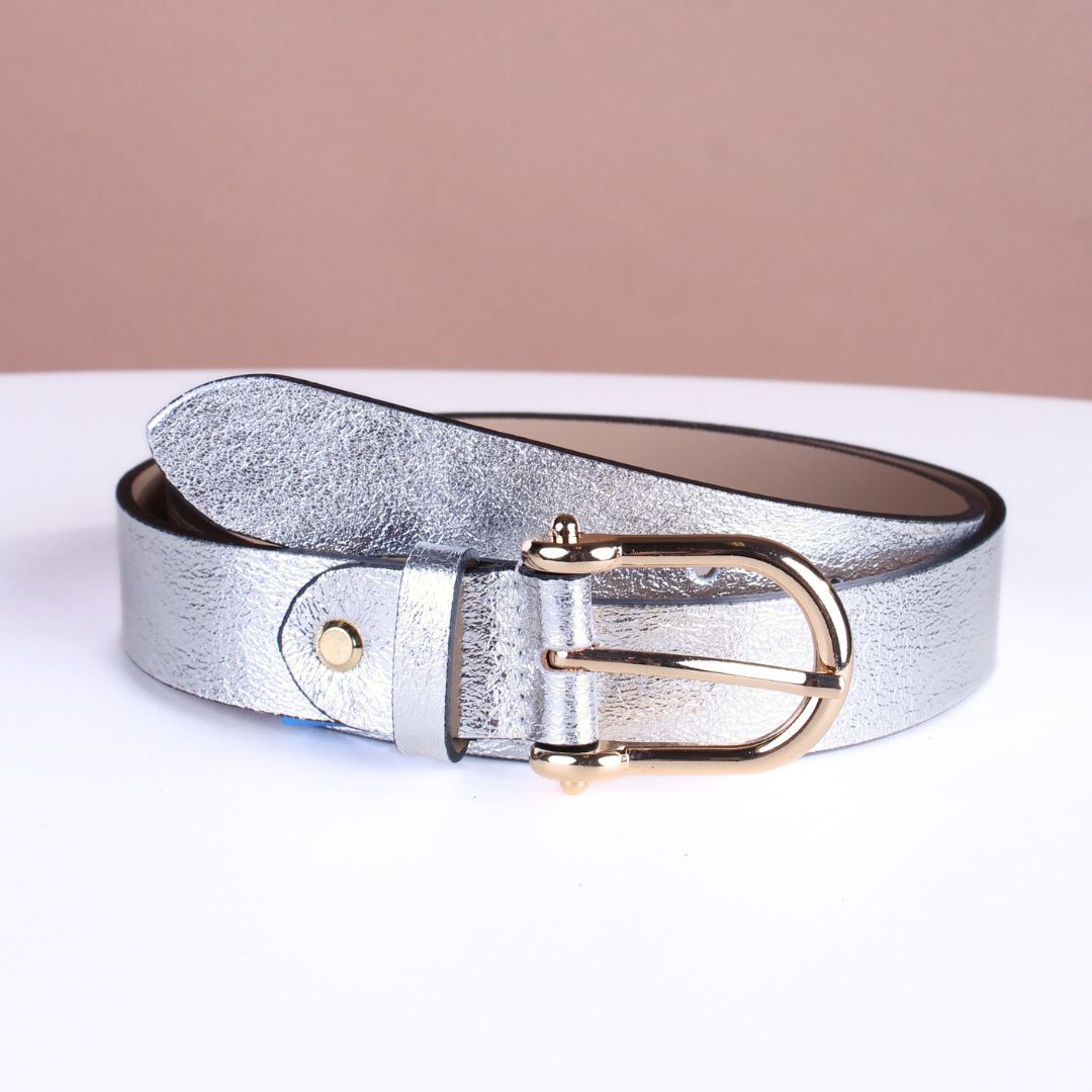Lunetta Metallic Leather Belt