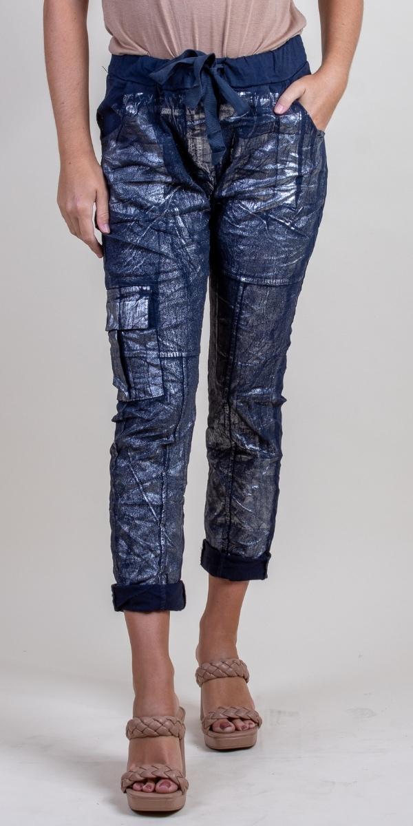 Umbria Cotton Pant - Gigi Moda - Made in Italy # casual, comforatable fit, comfortable, comfy, Cotton, cropped pants, drawstring, drawstring pant, fall, fashion, Gigi Moda, gigimoda, glitter, italian, Made in Italy, new, OS, Pants, pockets, spring, summer