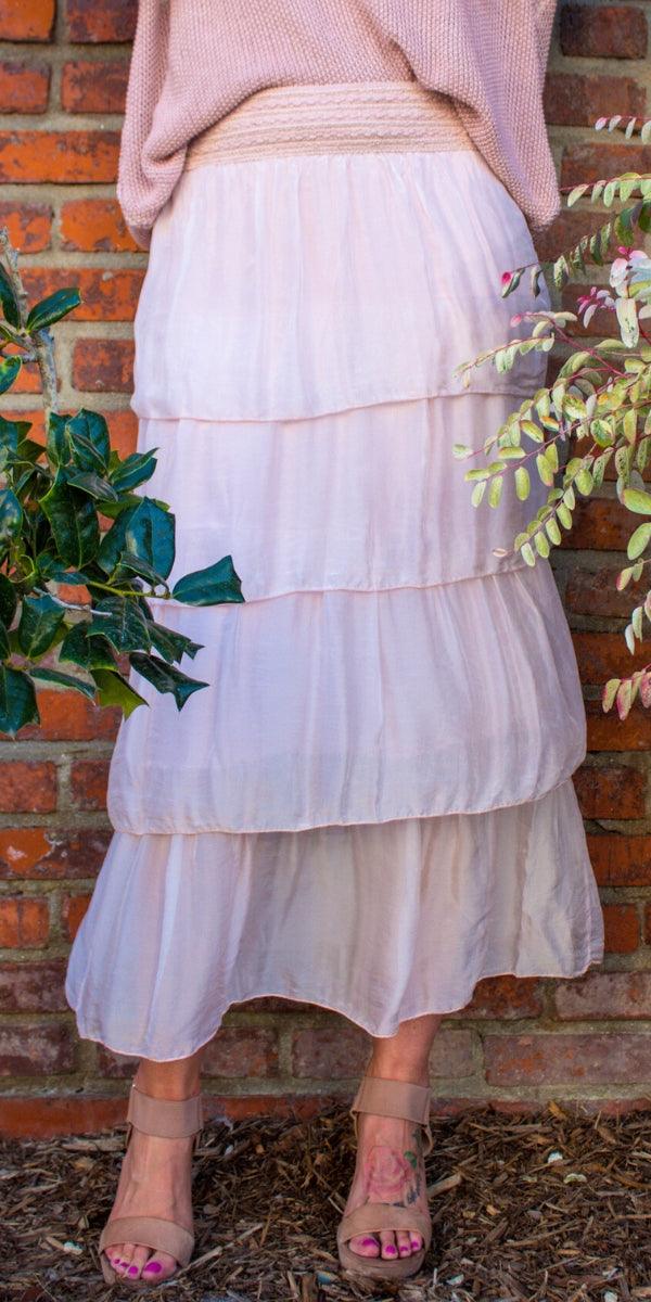 Carrie Ruffled Skirt - Gigi Moda - Made in Italy # 100% Silk, Gigi Moda, Made in Italy, Maxi Skirt, Ruffle, Ruffled Skirt, Silk, Skirt, Tier Ruffle