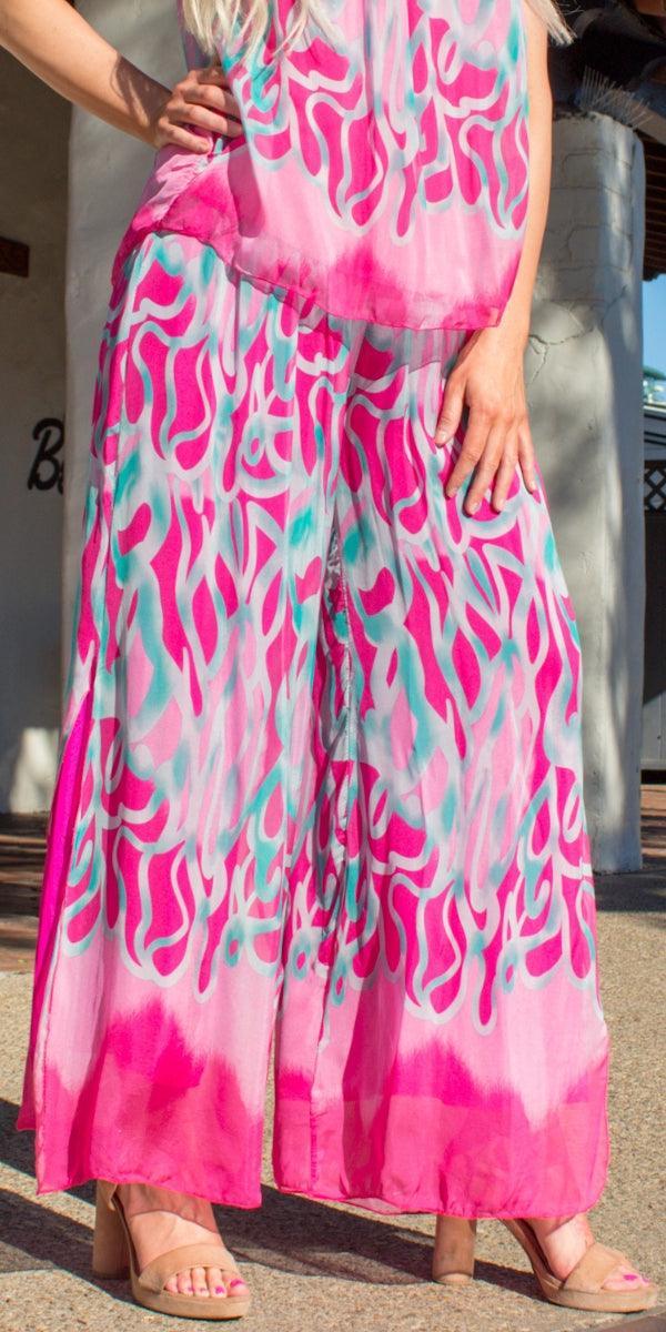 Jasmin Turbinio Slit Pant - Gigi Moda - Made in Italy # 100% Silk, Gigi Moda, italian apparel, italian clothes, Italian Clothing, italian silk, Made in Italy, maxretail, one size, online shopping, Pants, shop gigi moda, Silk