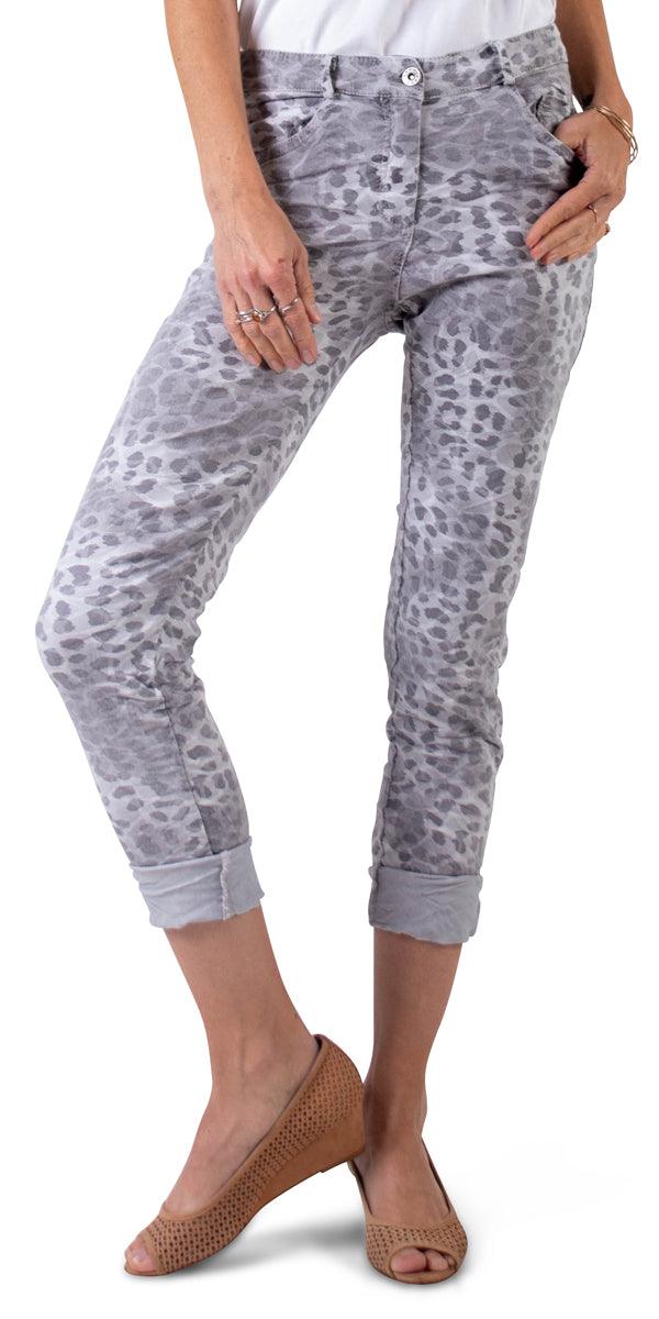 Antonella Cheetah Print Pant - Gigi Moda - Made in Italy # animal print, cheetah print, clothing for women, comfortable fit, gigimoda, italian clothes, made in italy, pant, Pockets, womens clothing, zip fly
