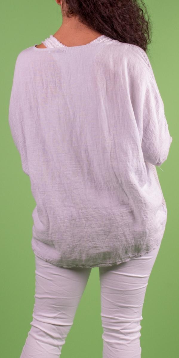 Calandra Linen Kaftan - Gigi Moda - Made in Italy # Blouse, cotton, fish net, Gigi Moda, gigi moda. made in italy, italian top, K9203, kaftan, linen, Made in Italy, OS, resort, resort wear, Top, washable