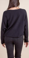 Lorah Batwing Sweater - Shop Gigi Moda - Made in Italy # batwing, Gigi Moda, Knit, knit sweater, Made in Italy, Metallic, OS, rhinestone, Round Neck, Sweater