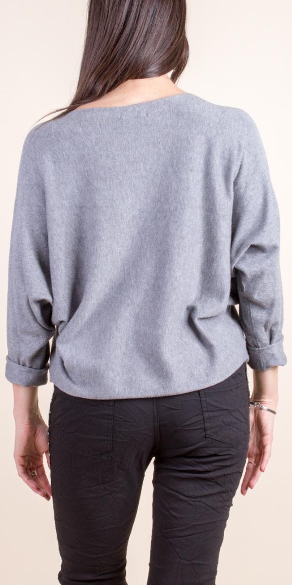 Lorah Batwing Sweater - Gigi Moda - Made in Italy # batwing, Gigi Moda, Knit, knit sweater, Made in Italy, Metallic, OS, rhinestone, Round Neck, Sweater