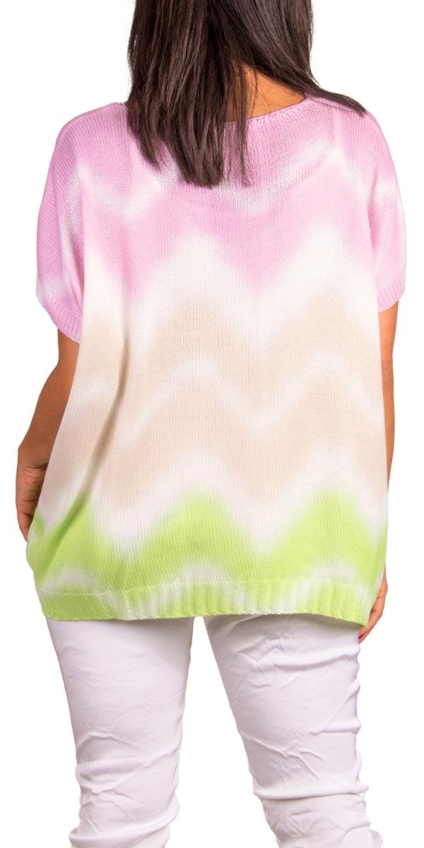 Vesta Sweater - Gigi Moda - Made in Italy # Cap Sleeve, cap sleeves, comforatable fit, Gigi Moda, Italian Sweater, Knit, knit sweater, made in italy, shop gigi moda, Sweater, Tie Dye, V Neck, Vest, womans clothing