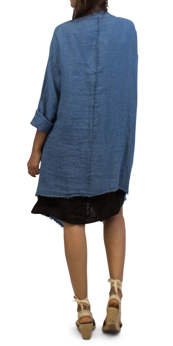 Aisha Linen Cardigan - Gigi Moda - Made in Italy # 100% Linen, Cardigan, Gigi Moda, hand wash, Linen, Made in Italy, one size, OS, washable