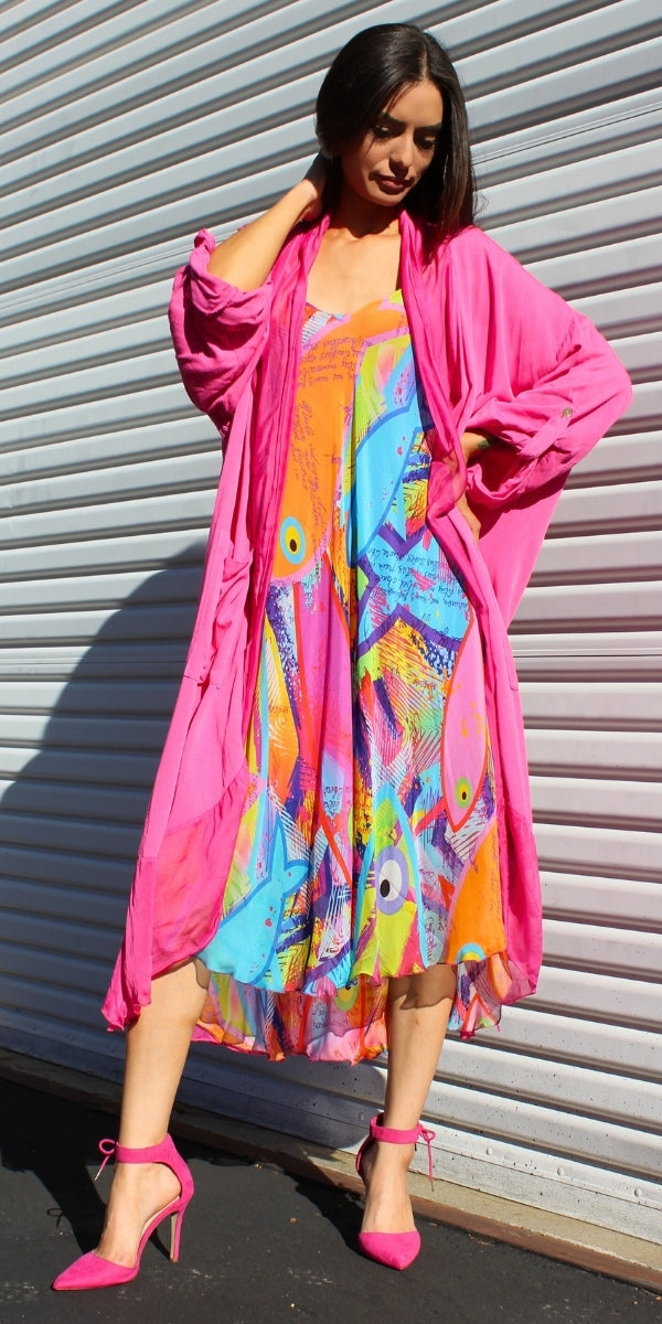 Pesci Miele Midi Dress