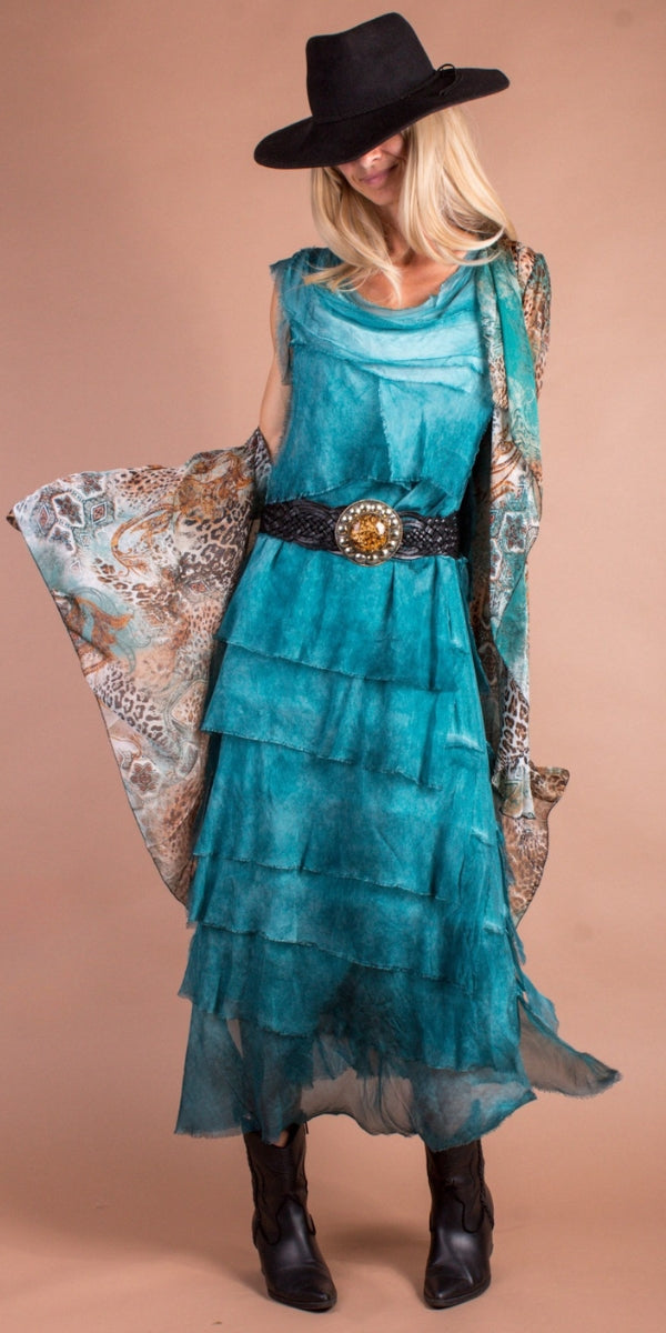 Siena Maxi Dress - Gigi Moda - Made in Italy # 100% Silk, Dress, Gigi Moda, Made in Italy, Maxi Dress, MOB DRESS, MOG DRESS, MOTHER OF GROOM DRESS, MOTHER OF THE BRIDE DRESS, one size, OS, Ruffle, ruffle dress, ruffled hem, RUFFLED DRESS, ruffles, Silk, Sleeveless, Tier Ruffle, tiered ruffle