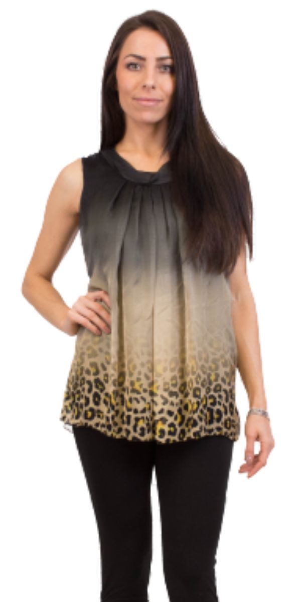 MICAELA LEOPARD SILK TOP