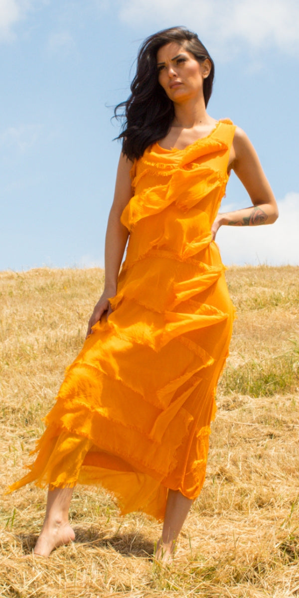 Siena Maxi Dress - Gigi Moda - Made in Italy # 100% Silk, Dress, Gigi Moda, Made in Italy, Maxi Dress, MOB DRESS, MOG DRESS, MOTHER OF GROOM DRESS, MOTHER OF THE BRIDE DRESS, one size, OS, Ruffle, ruffle dress, ruffled hem, RUFFLED DRESS, ruffles, Silk, Sleeveless, Tier Ruffle, tiered ruffle