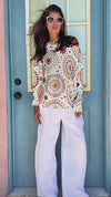 Daria Batwing Sweater with Bohemian Print