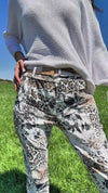 Belted Safari Print Pants