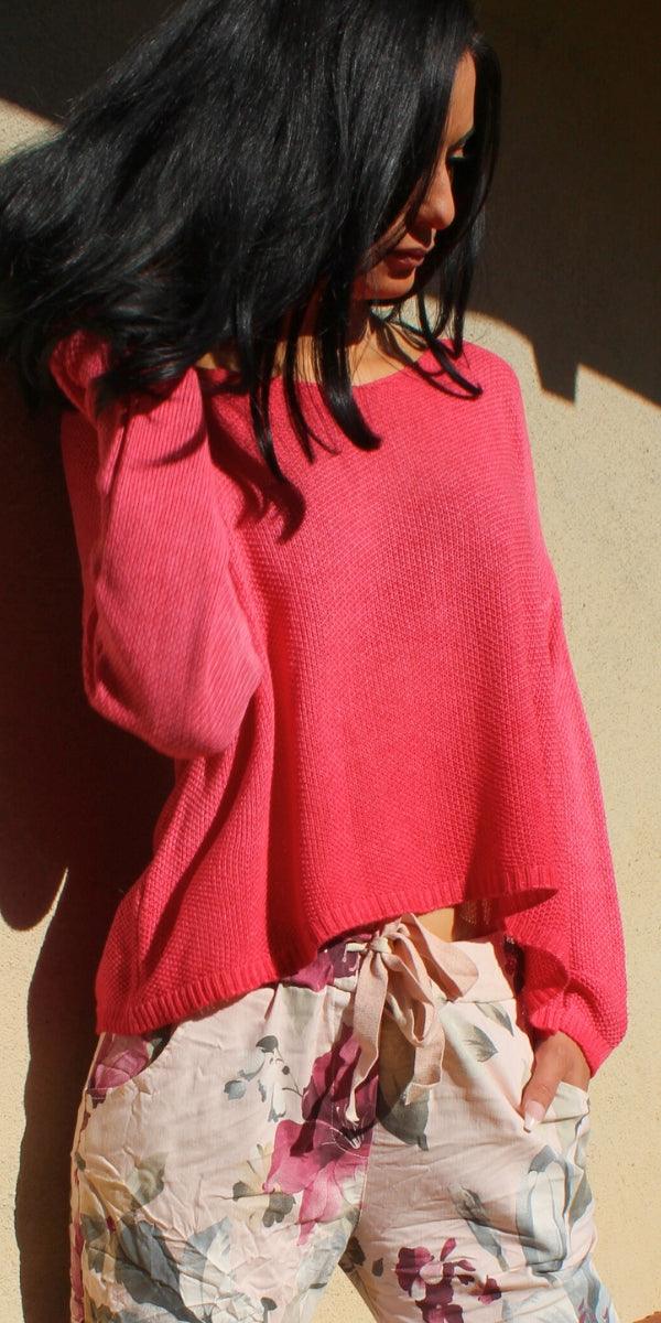 Emma Sweater - Gigi Moda - Made in Italy # Gigi Moda, Knit, knit sweater, Long Sleeve, made in italy, one size, Sweater, Top, V Neck