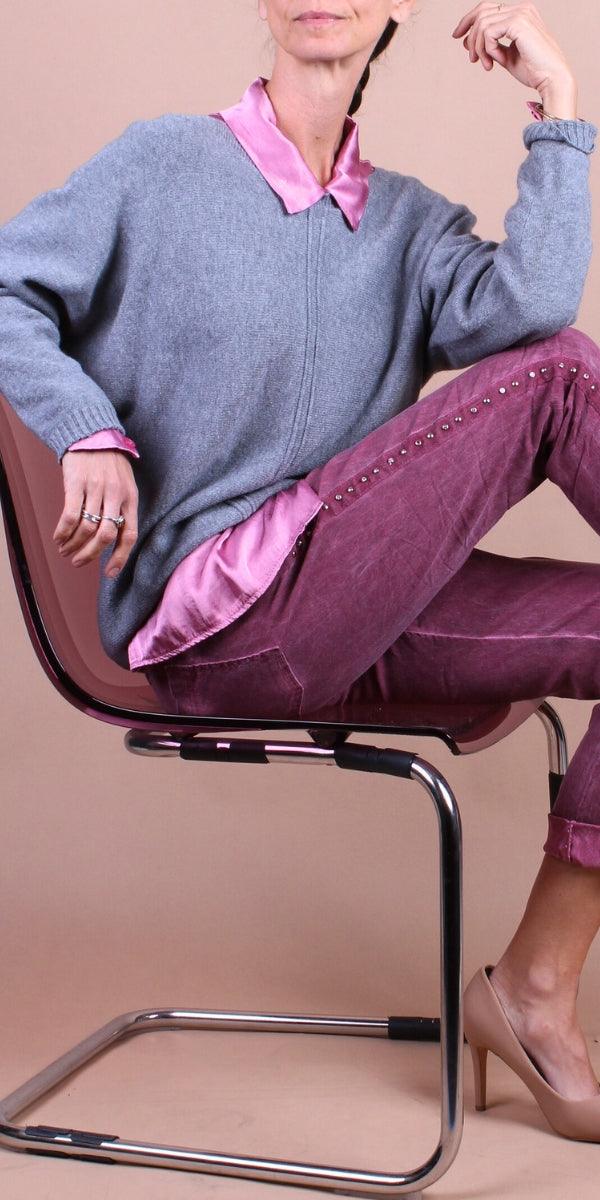 Concetta Sweater - Gigi Moda - Made in Italy # comforatable fit, Gigi Moda, gigi moda. made in italy, Knit, knit sweater, Long Sleeve, made in italy, shop gigi moda, stripe, Sweater, womans clothing