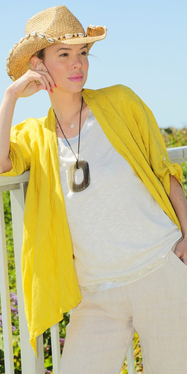 Leggera Jacket - Gigi Moda - Made in Italy # 100% Linen, adjustable, buckles, clothing for women, cuffed-sleeves, Gigi Moda, italian brand, italian clothes, Italian Fashion, Jacket, open jacket