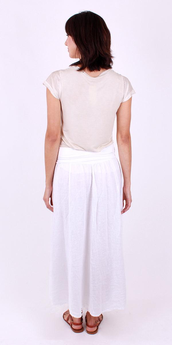 Palia Linen Skirt - Gigi Moda - Made in Italy # based in California, comfortable fit, elastic waist, elastic waistband, Gigi Moda, italian brand, italian clothes, italian fashion, italian linen, Linen, long skirt, womens fashion