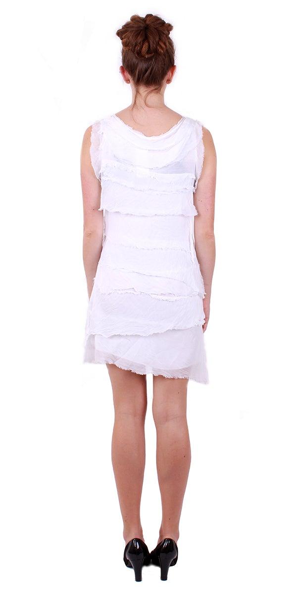 Siena Sleeveless Dress - Gigi Moda - Made in Italy # 100% Silk, ASSYMETRICAL RUFFLE DRESS, Dress, Gigi Moda, Made in Italy, MOB DRESS, MOD, MOG, MOG DRESS, MOTHER OF GROOM DRESS, MOTHER OF THE BRIDE DRESS, one size, OS, RUFFLE DRESS ITALY, RUFFLED DRESS, ruffles, RUFFLES DRESS, Silk, Sleeveless, SLEEVELESS DRESS, TIERED RUFFLED DRESS