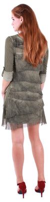 Siena Sleeve Dress - Shop Gigi Moda - Made in Italy # 100% Silk, Dress, hand wash, italien dress, layered, Long Sleeve, Made in Italy, one size, OS, Ruffle, Sleeves, washable, washed