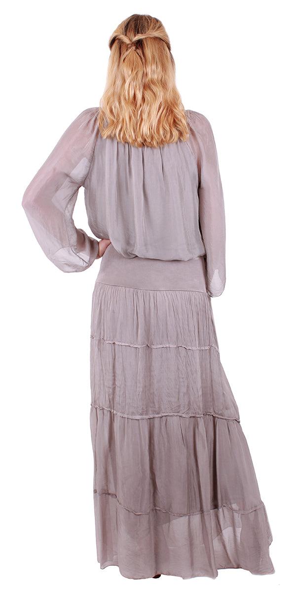 Solima Long Tiered Skirt - Gigi Moda - Made in Italy # 100% Silk, fall, free shipping, Gigi Moda, italian maxi dress, Made in Italy, Maxi, maxi length, Maxi Skirt, one size, OS, resort wear, Silk, summer, washable